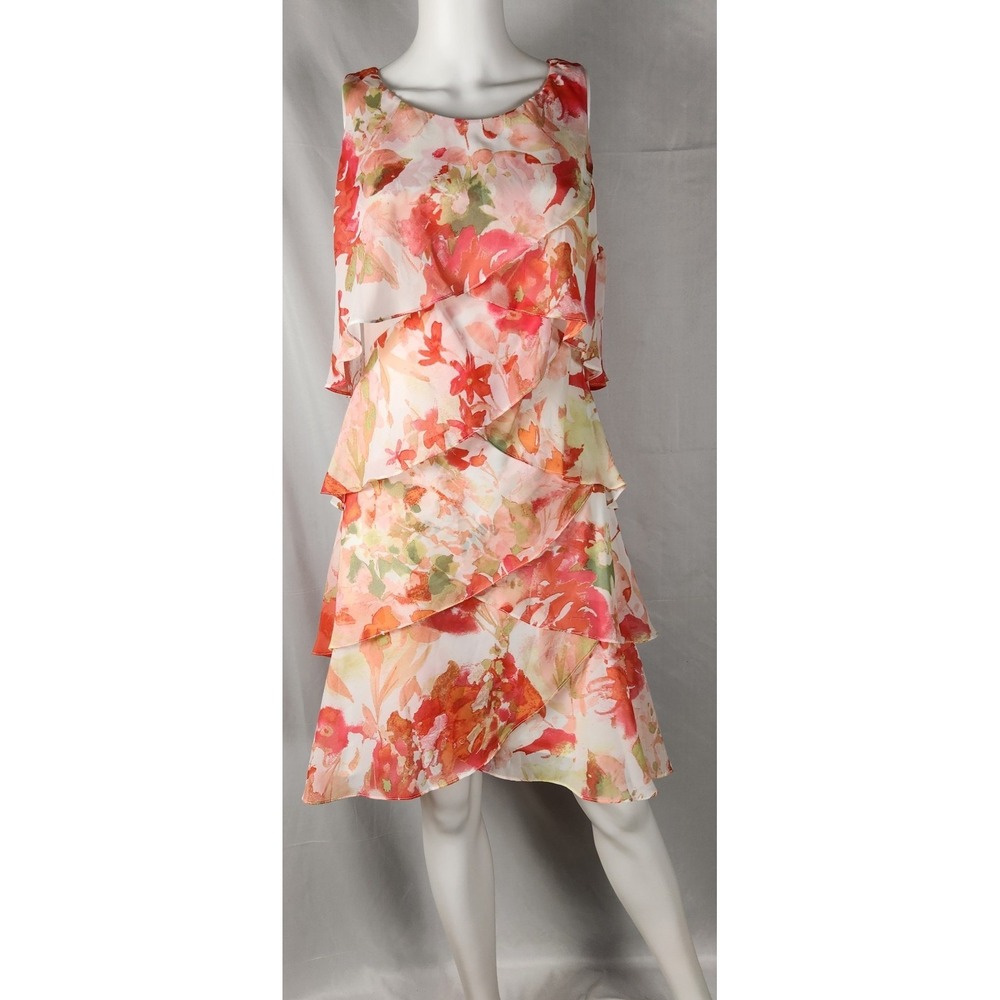 S.L. Fashions Floral Tiered, Cottagecore/Garden-Party/Classic Dress 12